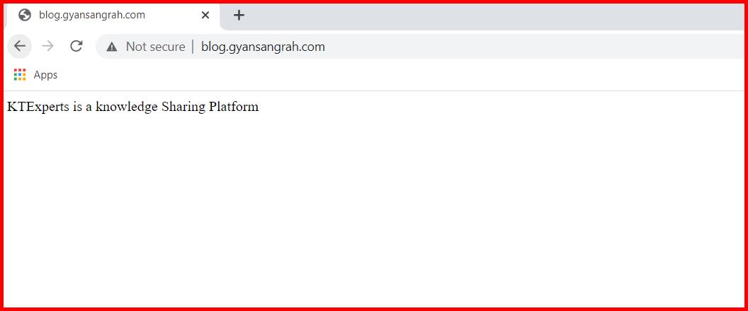 Picture showing the custom domain pointed EC2 instance